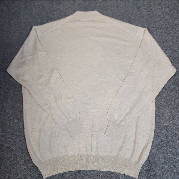 Vtg Gran Sasso Mens Golf Sweater Size 2XL Beige Wool Pullover Mock Neck - Picture 2 of 12